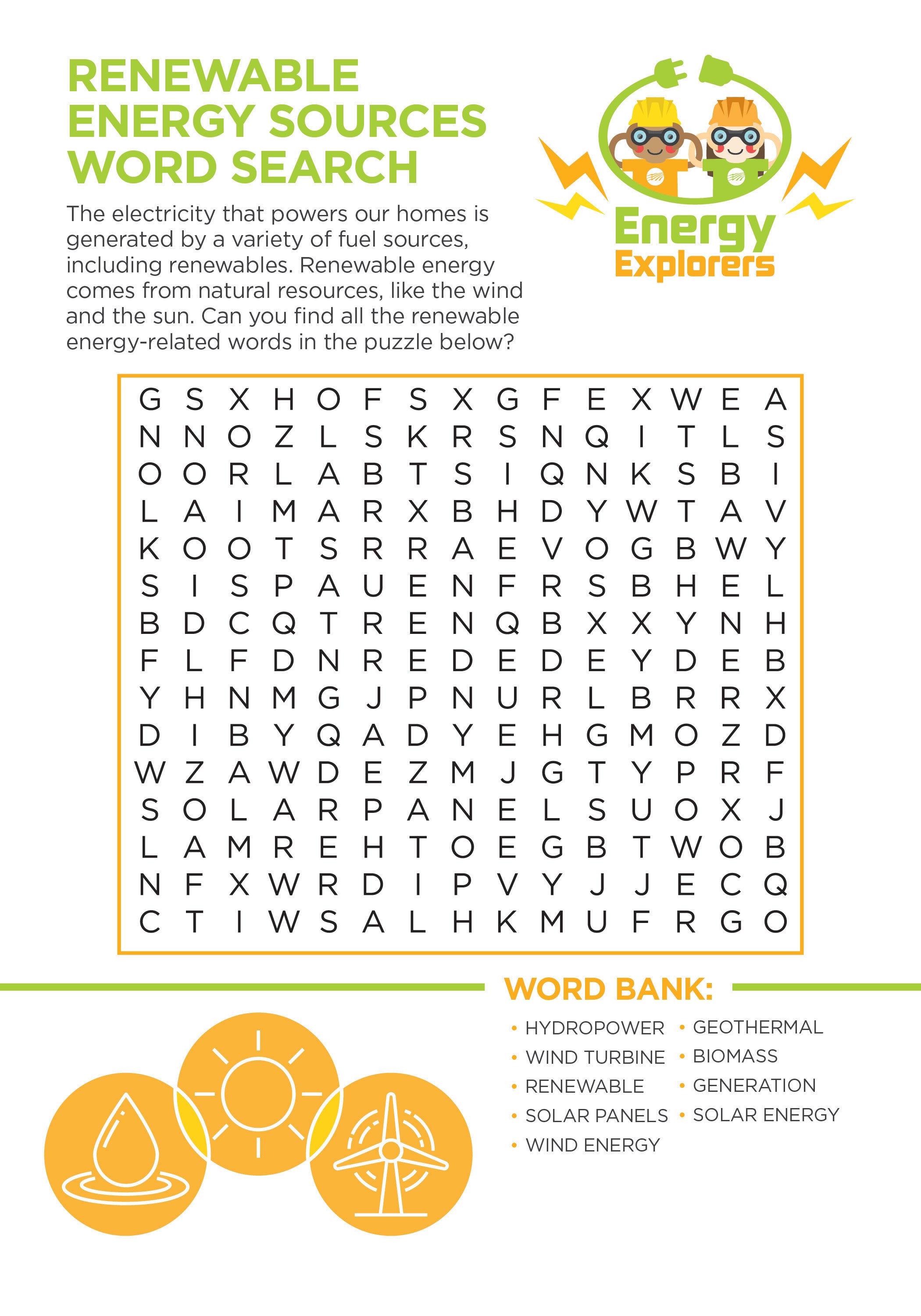 Renewable Energy Word Search